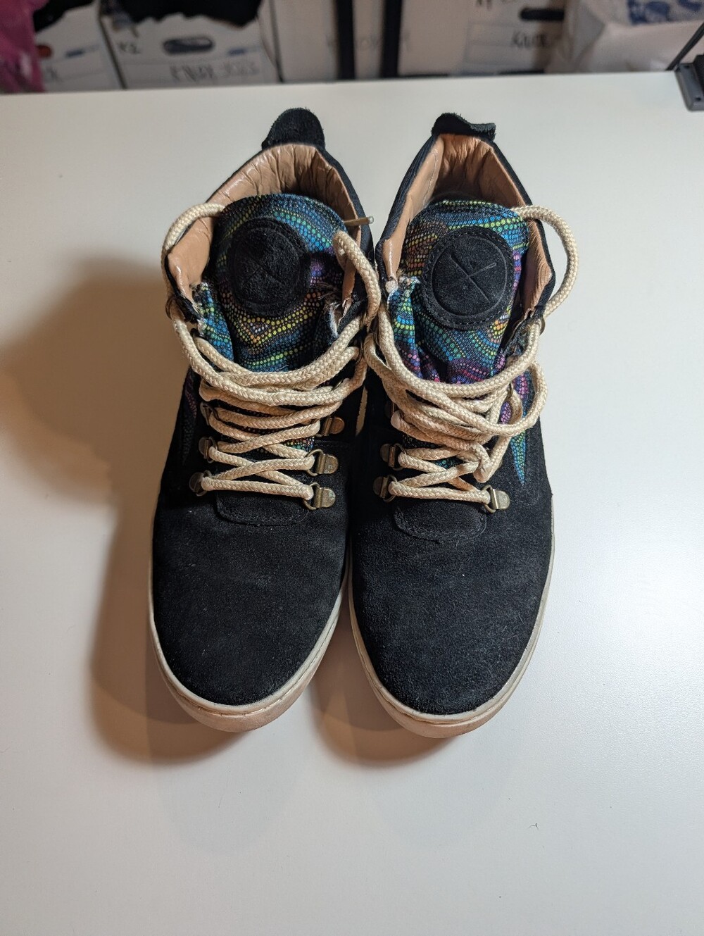 Inkaas W/11 M/9 Black Suede High-Top Brisbane Camping Boots